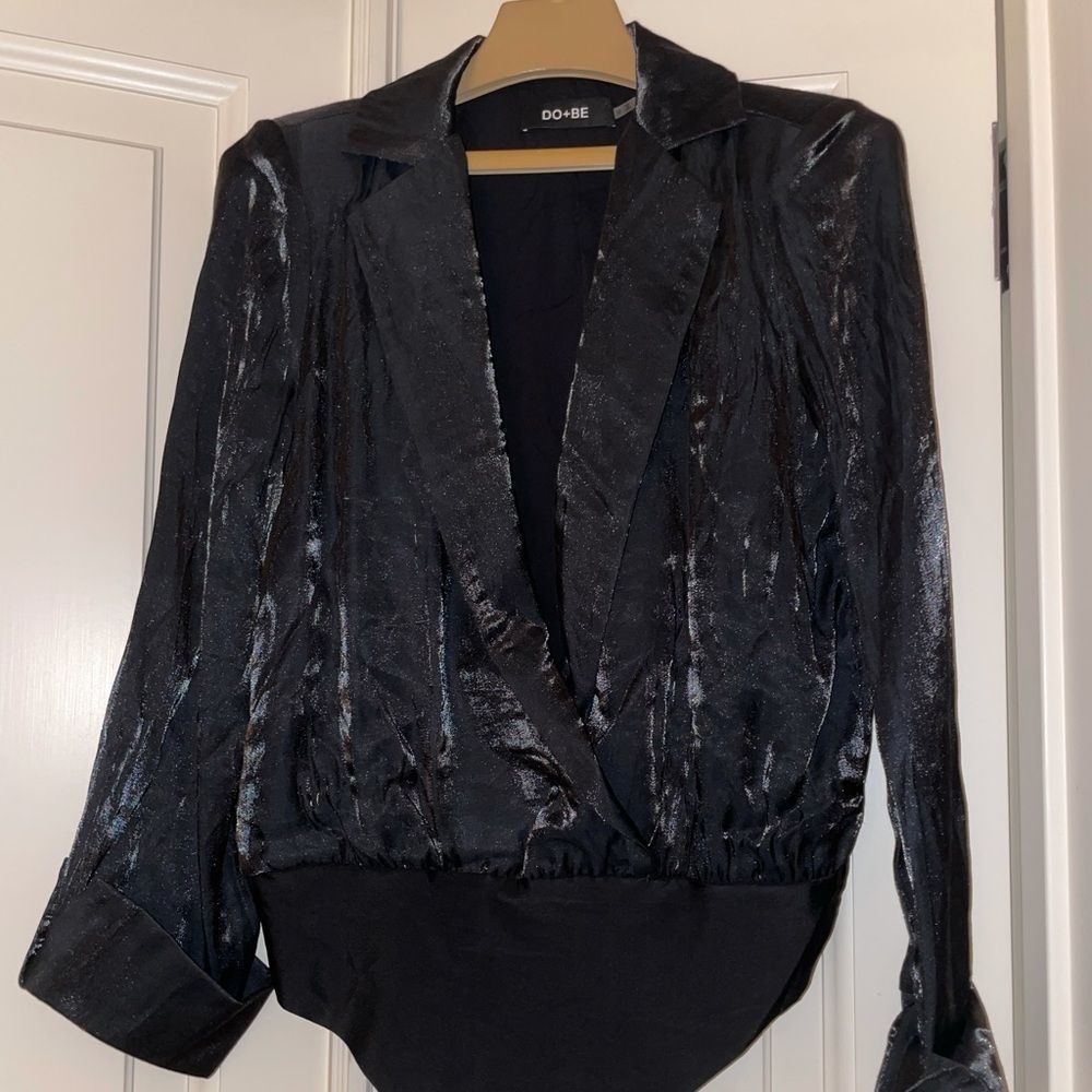 Black Collared Bodysuit